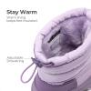 DREAM PAIRS Boys Girls Snow Boots Water-Resistant Outdoor Warm Cozy Anti-Slip Mid Calf Faux Fur Lining Winter Shoes for Toddler/Little/Big Kids(Purple)