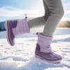 DREAM PAIRS Boys Girls Snow Boots Water-Resistant Outdoor Warm Cozy Anti-Slip Mid Calf Faux Fur Lining Winter Shoes for Toddler/Little/Big Kids(Purple)
