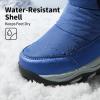 DREAM PAIRS Boys Girls Snow Boots Waterproof Hook and Loop Mid Calf Faux Fur Lining Winter Shoes for Little/Big Kids(Royal Blue)