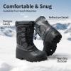 DREAM PAIRS Boys Girls Snow Boots Waterproof Outdoor Warm Cozy Anti-Slip Mid Calf Faux Fur Lining Winter Shoes for Little/Big Kids(Black)