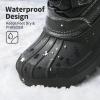 DREAM PAIRS Boys Girls Snow Boots Waterproof Outdoor Warm Cozy Anti-Slip Mid Calf Faux Fur Lining Winter Shoes for Little/Big Kids(Black)