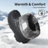 DREAM PAIRS Boys Girls Snow Boots Waterproof Outdoor Warm Cozy Anti-Slip Mid Calf Faux Fur Lining Winter Shoes for Little/Big Kids(Black)
