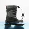DREAM PAIRS Boys Girls Snow Boots Waterproof Outdoor Warm Cozy Anti-Slip Mid Calf Faux Fur Lining Winter Shoes for Little/Big Kids(Black/Grey/Red)