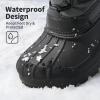 DREAM PAIRS Boys Girls Snow Boots Waterproof Outdoor Warm Cozy Anti-Slip Mid Calf Faux Fur Lining Winter Shoes for Little/Big Kids(Black/Grey/Red)