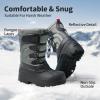 DREAM PAIRS Boys Girls Snow Boots Waterproof Outdoor Warm Cozy Anti-Slip Mid Calf Faux Fur Lining Winter Shoes for Little/Big Kids(Black/Grey/Red)
