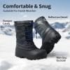 DREAM PAIRS Boys Girls Snow Boots Waterproof Outdoor Warm Cozy Anti-Slip Mid Calf Faux Fur Lining Winter Shoes for Little/Big Kids(Black/Grey/Royal)