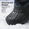 DREAM PAIRS Boys Girls Snow Boots Waterproof Outdoor Warm Cozy Anti-Slip Mid Calf Faux Fur Lining Winter Shoes for Little/Big Kids(Black/Grey/Royal)