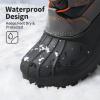 DREAM PAIRS Boys Girls Snow Boots Waterproof Outdoor Warm Cozy Anti-Slip Mid Calf Faux Fur Lining Winter Shoes for Little/Big Kids(Navy/Grey/Orange)