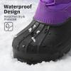 DREAM PAIRS Boys Girls Snow Boots Waterproof Outdoor Warm Cozy Anti-Slip Mid Calf Faux Fur Lining Winter Shoes for Little/Big Kids(Purple)