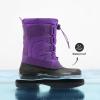 DREAM PAIRS Boys Girls Snow Boots Waterproof Outdoor Warm Cozy Anti-Slip Mid Calf Faux Fur Lining Winter Shoes for Little/Big Kids(Purple)