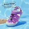 DREAM PAIRS Boys Girls Summer Outdoor Athletic Sport Sandals Hiking Beach Casual Closed Toe Adjustable Multicolor for Toddler/Little/Big Kids(All Purple)