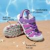 DREAM PAIRS Boys Girls Summer Outdoor Athletic Sport Sandals Hiking Beach Casual Closed Toe Adjustable Multicolor for Toddler/Little/Big Kids(All Purple)