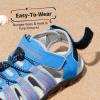 DREAM PAIRS Boys Girls Summer Outdoor Athletic Sport Sandals Hiking Beach Casual Closed Toe Adjustable Multicolor for Toddler/Little/Big Kids(Blue/Grey/Red)