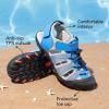 DREAM PAIRS Boys Girls Summer Outdoor Athletic Sport Sandals Hiking Beach Casual Closed Toe Adjustable Multicolor for Toddler/Little/Big Kids(Blue/Grey/Red)