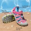 DREAM PAIRS Boys Girls Summer Outdoor Athletic Sport Sandals Hiking Beach Casual Closed Toe Adjustable Multicolor for Toddler/Little/Big Kids(Fuchsia/Cyan/Neon/Green)