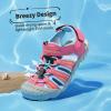 DREAM PAIRS Boys Girls Summer Outdoor Athletic Sport Sandals Hiking Beach Casual Closed Toe Adjustable Multicolor for Toddler/Little/Big Kids(Fuchsia/Cyan/Neon/Green)