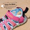 DREAM PAIRS Boys Girls Summer Outdoor Athletic Sport Sandals Hiking Beach Casual Closed Toe Adjustable Multicolor for Toddler/Little/Big Kids(Fuchsia/Cyan/Neon/Green)