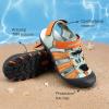 DREAM PAIRS Boys Girls Summer Outdoor Athletic Sport Sandals Hiking Beach Casual Closed Toe Adjustable Multicolor for Toddler/Little/Big Kids(Green/Orange)
