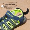 DREAM PAIRS Boys Girls Summer Outdoor Athletic Sport Sandals Hiking Beach Casual Closed Toe Adjustable Multicolor for Toddler/Little/Big Kids(Navy/Neon/Green)