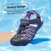DREAM PAIRS Boys Girls Summer Outdoor Athletic Sport Sandals Hiking Beach Casual Closed Toe Adjustable Multicolor for Toddler/Little/Big Kids(Purple)