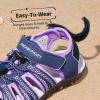 DREAM PAIRS Boys Girls Summer Outdoor Athletic Sport Sandals Hiking Beach Casual Closed Toe Adjustable Multicolor for Toddler/Little/Big Kids(Purple)