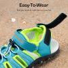 DREAM PAIRS Boys Girls Summer Outdoor Athletic Sport Sandals Hiking Beach Casual Closed Toe Adjustable Multicolor for Toddler/Little/Big Kids(Rainbow/Blue)