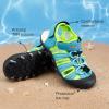 DREAM PAIRS Boys Girls Summer Outdoor Athletic Sport Sandals Hiking Beach Casual Closed Toe Adjustable Multicolor for Toddler/Little/Big Kids(Rainbow/Blue)