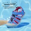 DREAM PAIRS Boys Girls Summer Outdoor Athletic Sport Sandals Hiking Beach Casual Closed Toe Adjustable Multicolor for Toddler/Little/Big Kids(Royal/Fuchsia)