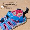 DREAM PAIRS Boys Girls Summer Outdoor Athletic Sport Sandals Hiking Beach Casual Closed Toe Adjustable Multicolor for Toddler/Little/Big Kids(Royal/Fuchsia)