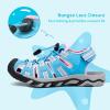 DREAM PAIRS Boys Girls Summer Outdoor Athletic Sport Sandals Walking Hiking Hook and Loop Adjustable Multicolor for Toddler/Little/Big Kids(Baby/Blue/Pink)