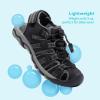DREAM PAIRS Boys Girls Summer Outdoor Athletic Sport Sandals Walking Hiking Hook and Loop Adjustable Multicolor for Toddler/Little/Big Kids(Black/Dark/Grey)
