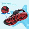 DREAM PAIRS Boys Girls Summer Outdoor Athletic Sport Sandals Walking Hiking Hook and Loop Adjustable Multicolor for Toddler/Little/Big Kids(Black/Grey/Red)