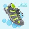 DREAM PAIRS Boys Girls Summer Outdoor Athletic Sport Sandals Walking Hiking Hook and Loop Adjustable Multicolor for Toddler/Little/Big Kids(Grey/Neon/Green)