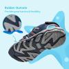 DREAM PAIRS Boys Girls Summer Outdoor Athletic Sport Sandals Walking Hiking Hook and Loop Adjustable Multicolor for Toddler/Little/Big Kids(Navy/Light/Grey/Orange)