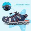 DREAM PAIRS Boys Girls Summer Outdoor Athletic Sport Sandals Walking Hiking Hook and Loop Adjustable Multicolor for Toddler/Little/Big Kids(Navy/Light/Grey/Orange)