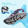 DREAM PAIRS Boys Girls Summer Outdoor Athletic Sport Sandals Walking Hiking Hook and Loop Adjustable Multicolor for Toddler/Little/Big Kids(Purple/Light/Grey)