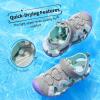 DREAM PAIRS Boys Girls Summer Outdoor Athletic Sport Sandals for Little/Big Kid(Light Grey/Purple)