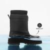 DREAM PAIRS Boys Girls Waterproof Winter Snow Boots(Black)