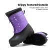 DREAM PAIRS Boys Girls Waterproof Winter Snow Boots(Purple/Multi)