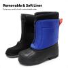 DREAM PAIRS Boys Girls Waterproof Winter Snow Boots(Royal/Blue/Orange)