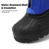 DREAM PAIRS Boys Girls Waterproof Winter Snow Boots(Royal/Blue/Orange)