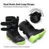 DREAM PAIRS Boys Snow Boots Bright Colored Outsole Hook and Loop Slip Resistant Mid Calf Faux Fur Lining Winter Shoes for Little/Big Kids(Black/Neon Green)