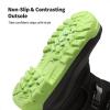 DREAM PAIRS Boys Snow Boots Bright Colored Outsole Hook and Loop Slip Resistant Mid Calf Faux Fur Lining Winter Shoes for Little/Big Kids(Black/Neon Green)