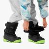 DREAM PAIRS Boys Snow Boots Bright Colored Outsole Hook and Loop Slip Resistant Mid Calf Faux Fur Lining Winter Shoes for Little/Big Kids(Black/Neon Green)