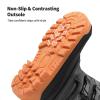 DREAM PAIRS Boys Snow Boots Bright Colored Outsole Hook and Loop Slip Resistant Mid Calf Faux Fur Lining Winter Shoes for Little/Big Kids(Grey/Orange)