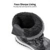 DREAM PAIRS Boys Snow Boots Camouflage Slip Resistant Faux Fur Lined Winter Shoes for Little/Big Kid(Black/White)