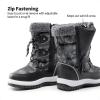 DREAM PAIRS Boys Snow Boots Camouflage Slip Resistant Faux Fur Lined Winter Shoes for Little/Big Kid(Black/White)