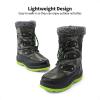DREAM PAIRS Boys Snow Boots Camouflage Slip Resistant Faux Fur Lined Winter Shoes for Little/Big Kid(Camo/Green)