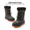 DREAM PAIRS Boys Snow Boots Camouflage Slip Resistant Faux Fur Lined Winter Shoes for Little/Big Kid(Camo/Orange)