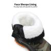 DREAM PAIRS Boys Snow Boots Camouflage Slip Resistant Faux Fur Lined Winter Shoes for Little/Big Kid(Camo/Orange)